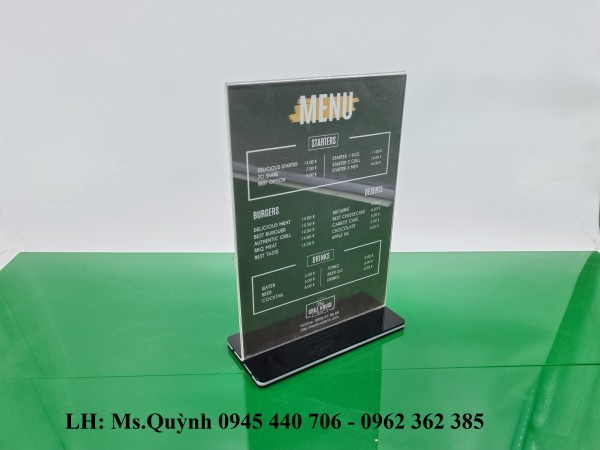 MENU MICA CHỮ T ĐẾ RỜI