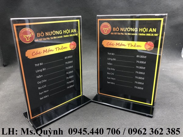 MENU MICA ĐỂ BÀN A4